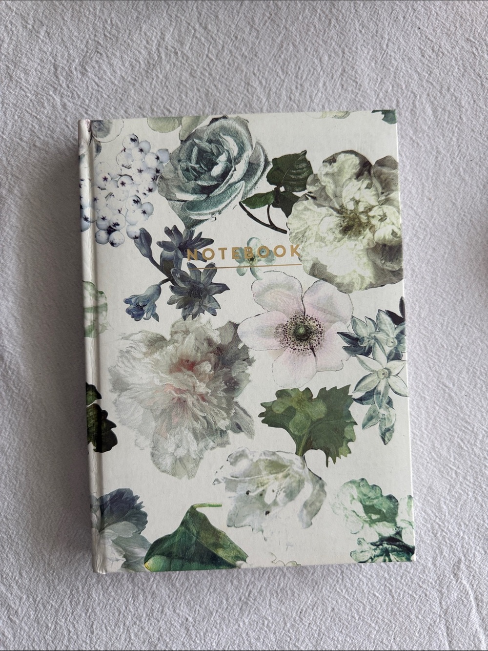 Floral Hardcover Notebook in Green and White - From Indigo